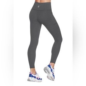 NWT GoWalk High Waisted Leggings w/ GoFlex by Skechers, Grey, Small, 26” Inseam